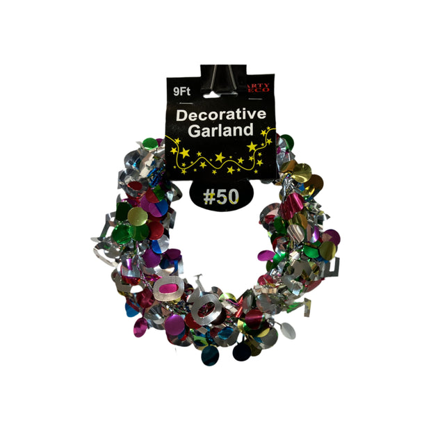 Garland, Multi Colored with Numbers