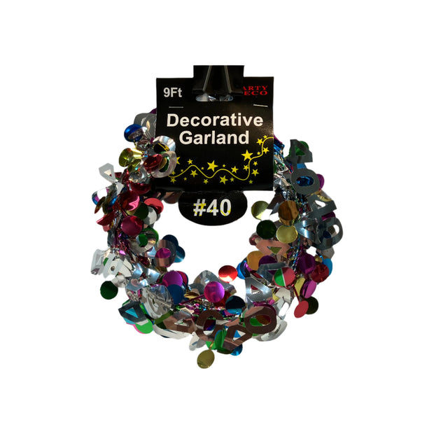 Garland, Multi Colored with Numbers